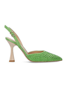 COUTURE Slingback donna verde in pelle DECOLLETE TALL SCOP
