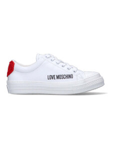 LOVE MOSCHINO Sneaker donna bianca/rossa in pelle SCARPA