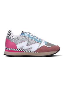 MANILA GRACE Sneaker donna bianca/argento/rosa in pelle SNEAKERS