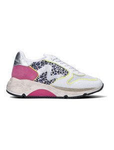 MANILA GRACE Sneaker donna bianca/rosa/argento in pelle SNEAKERS