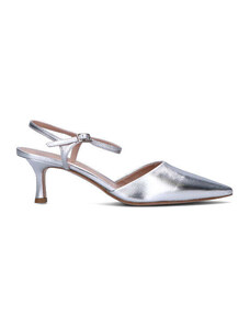 PHIL MELVIS Slingback donna argento in pelle DECOLLETE TALL SCOP