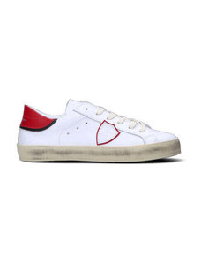 PHILIPPE MODEL Sneaker bimbo bianca/rossa in pelle SNEAKERS