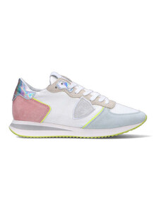 PHILIPPE MODEL Sneaker donna bianca/rosa/argento in suede SNEAKERS
