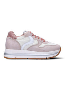 VOILE BLANCHE Sneaker donna rosa/bianca in suede SNEAKERS