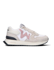 WOMSH Sneaker donna bianca/rosa in suede SNEAKERS