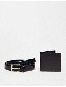 French Connection - Set regalo con portafogli e cintura nero