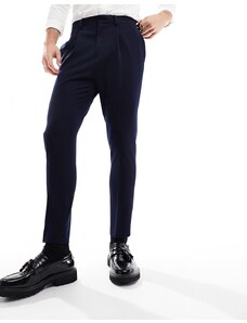 ASOS DESIGN - Pantaloni eleganti affusolati blu navy