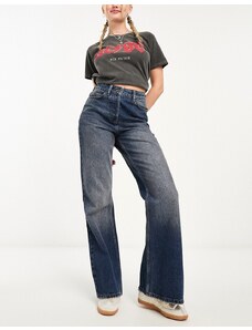 COLLUSION - x008 - Jeans a vita medio alta vestibilità comoda lavaggio scuro-Nero