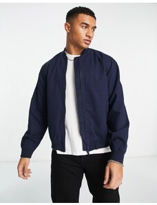 New Look - Giacca bomber in twill blu navy