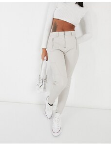 Topshop - Pantaloni in pelle sintetica écru-Bianco