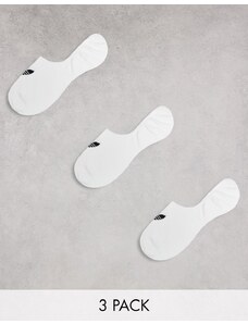 adidas Originals - adicolor - Confezione da 3 paia di fantasmini bianchi con trifoglio-Bianco