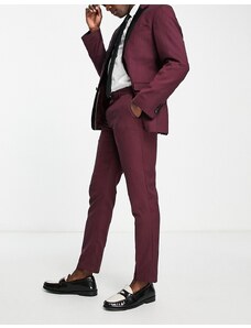 New Look - Pantaloni da abito slim bordeaux-Rosso