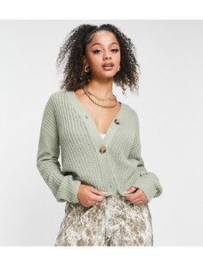 Brave Soul Tall - Daisy - Cardigan in maglia stile pescatore, color salvia-Verde