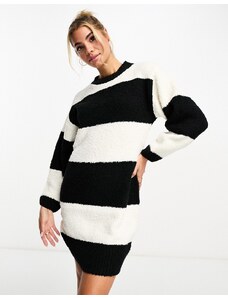 Pimkie - Vestito maglione a righe nero e bianco-Multicolore