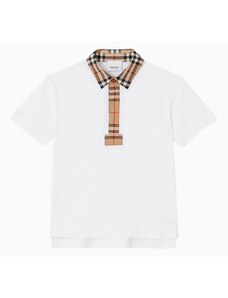 Burberry Polo bianca/beige in cotone