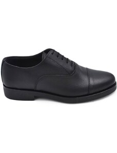 Malu Shoes Stringata uomo inglesina con mezza punta in vera pelle bottolata nera fondo gomma moda tendenza made in Italy