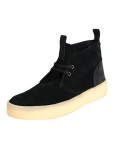 Clarks Wallabee Stivali Chukka Uomo – Pelle Nera, Suola Crêpe, Taglia 45.5