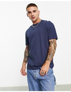 ASOS DESIGN - T-shirt girocollo blu navy comoda-Neutro
