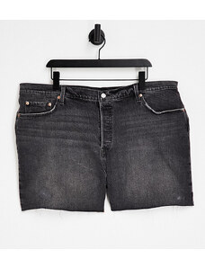 Levi's Plus - 501 Original - Pantaloncini di jeans nero slavato-Blu