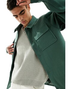 ASOS DESIGN - Camicia giacca effetto lana, colore verde