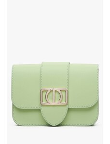 Italian Leather Small Green Crossbody Bag Estro ER00113455