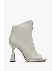 Women's Grey Open-Toe Ankle Boots with a Funnel Heel Estro ER00112868