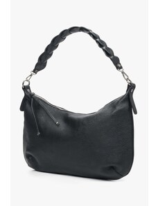 Women's Black Leather Shoulder Bag Made in Italy Estro ER00113001
