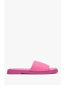 Women's Pink Flat Slide Sandals Estro ER00113083