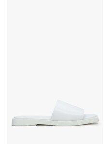 Women's White Flat Slide Sandals Estro ER00113092