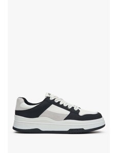 ES8 Women's White & Black Leather Sneakers ES 8 ER00113317