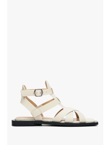 Women's White Strappy Flat Sandals for Summer Estro ER00112888