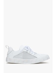 Estro Womens White Perforated Sneakers for Summer ES 8 ER00113249