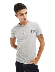French Connection - T-shirt grigio chiaro e blu navy con logo stile college