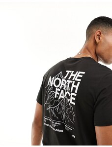 The North Face - Mountain Outline - T-shirt nera con stampa sul retro-Nero