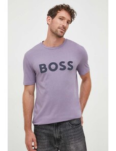 Boss Orange BOSS t-shirt in cotone BOSS CASUAL uomo colore violetto