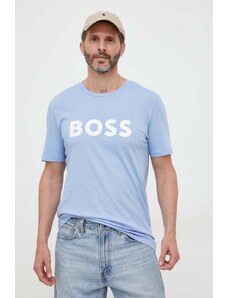 Boss Orange BOSS t-shirt in cotone BOSS CASUAL uomo colore nero