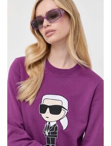 Karl Lagerfeld felpa donna colore violetto con applicazione