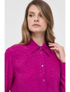 Pinko camicia con aggiunta di seta colore violetto