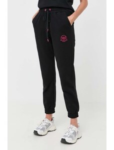 Pinko pantaloni da jogging in cotone colore nero con applicazione