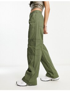 ASOS DESIGN - Pantaloni cargo minimal kaki-Verde