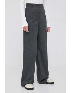 Emporio Armani pantaloni in lana colore grigio
