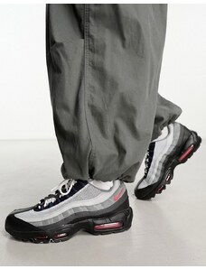 Nike - Air Max 95 Essential - Sneakers grigie, nere e rosse-Grigio