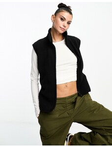 Weekday - Any - Gilet in pile borg nero con zip