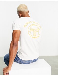 Sergio Tacchini - Graciello - T-shirt crema con stampa sul retro-Bianco