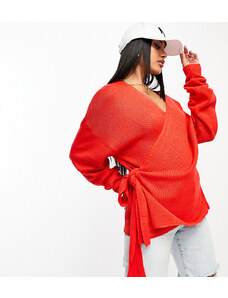 Esclusiva In The Style - Maglione avvolgente in maglia rosso
