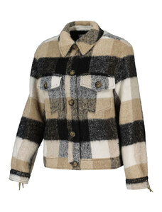 WOOLRICH GIACCA OVERSHIRT FRINGE CHECK DONNA