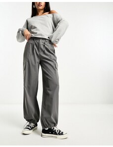 Only - Pantaloni cargo a fondo ampio grigio scuro