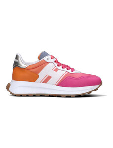 HOGAN Sneaker donna bianca/rosa/arancio in pelle SNEAKERS