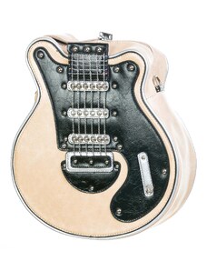 Borsa Guitar Lorien con tracolla, Cosplay Steampunk, in ecopelle, forma chitarra, colore beige, ARIANNA DINI DESIGN