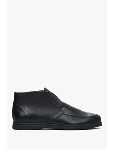 Men's Black Leather Ankle Boots Estro ER00111827